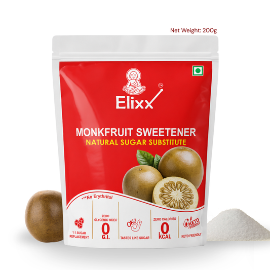 ElixX Monk Fruit Sweetener – Natural Sugar Substitute | No Erythritol