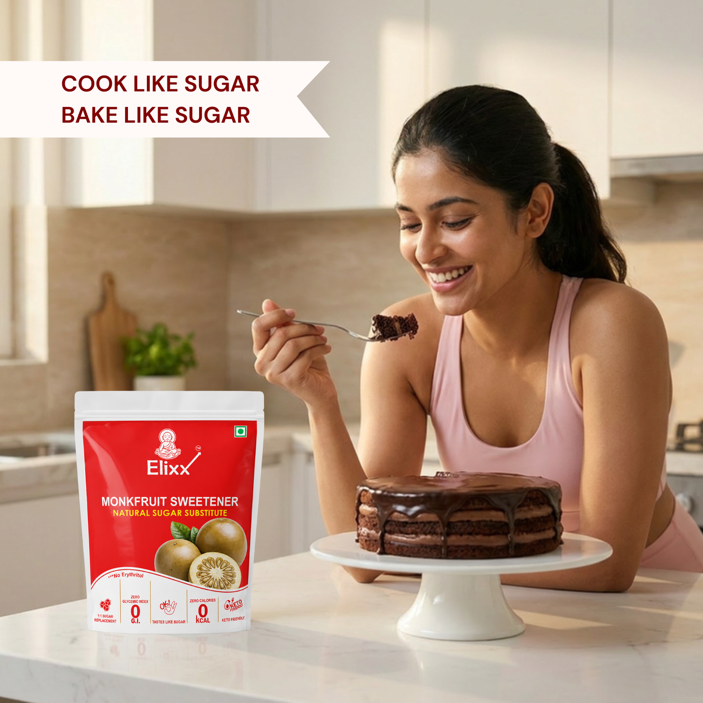 ElixX Monk Fruit Sweetener – Natural Sugar Substitute | No Erythritol